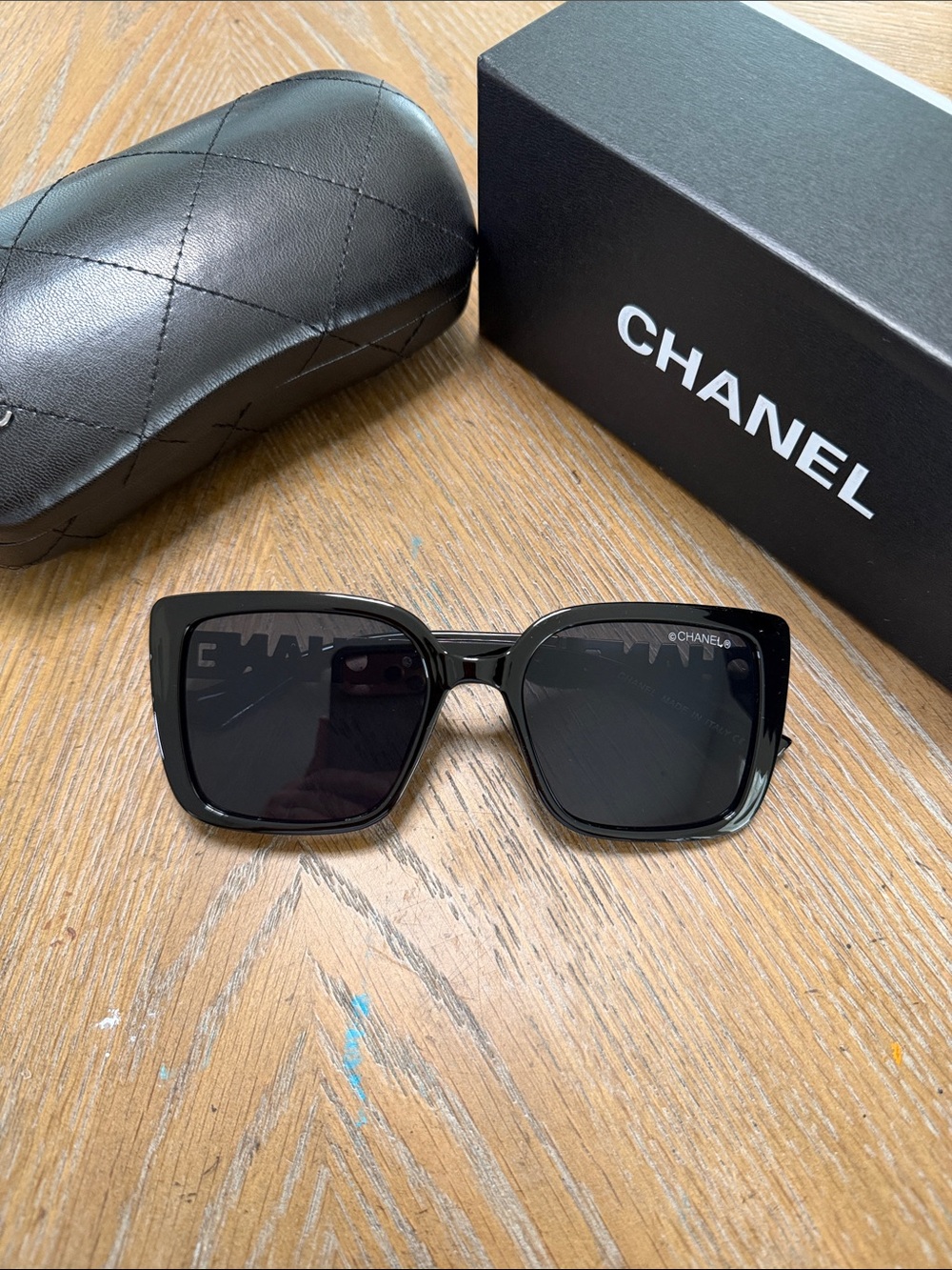 CHANEL Black Oversized Square Women's Sunglasses